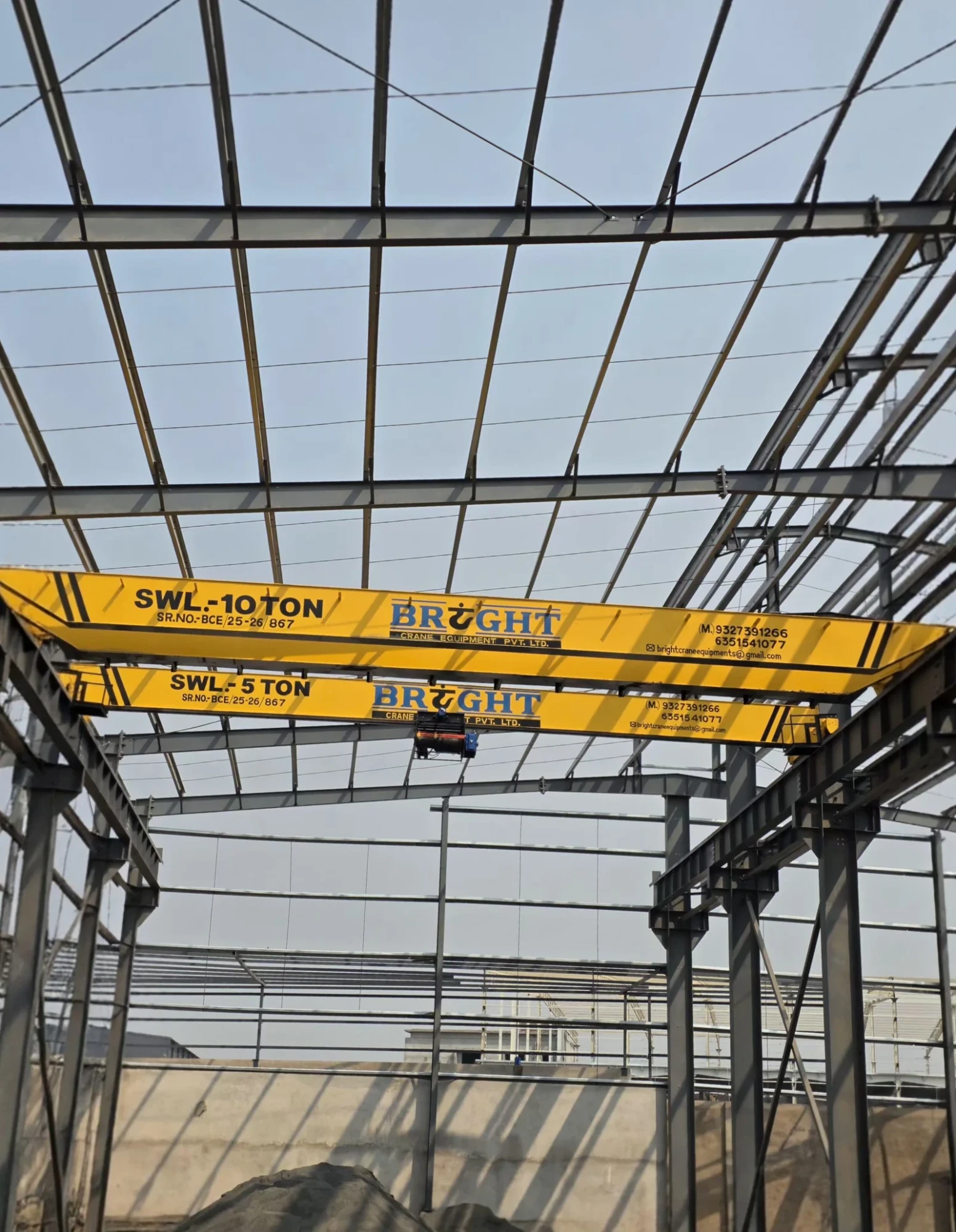 EOT crane SWL 10 ton and 5 ton installation