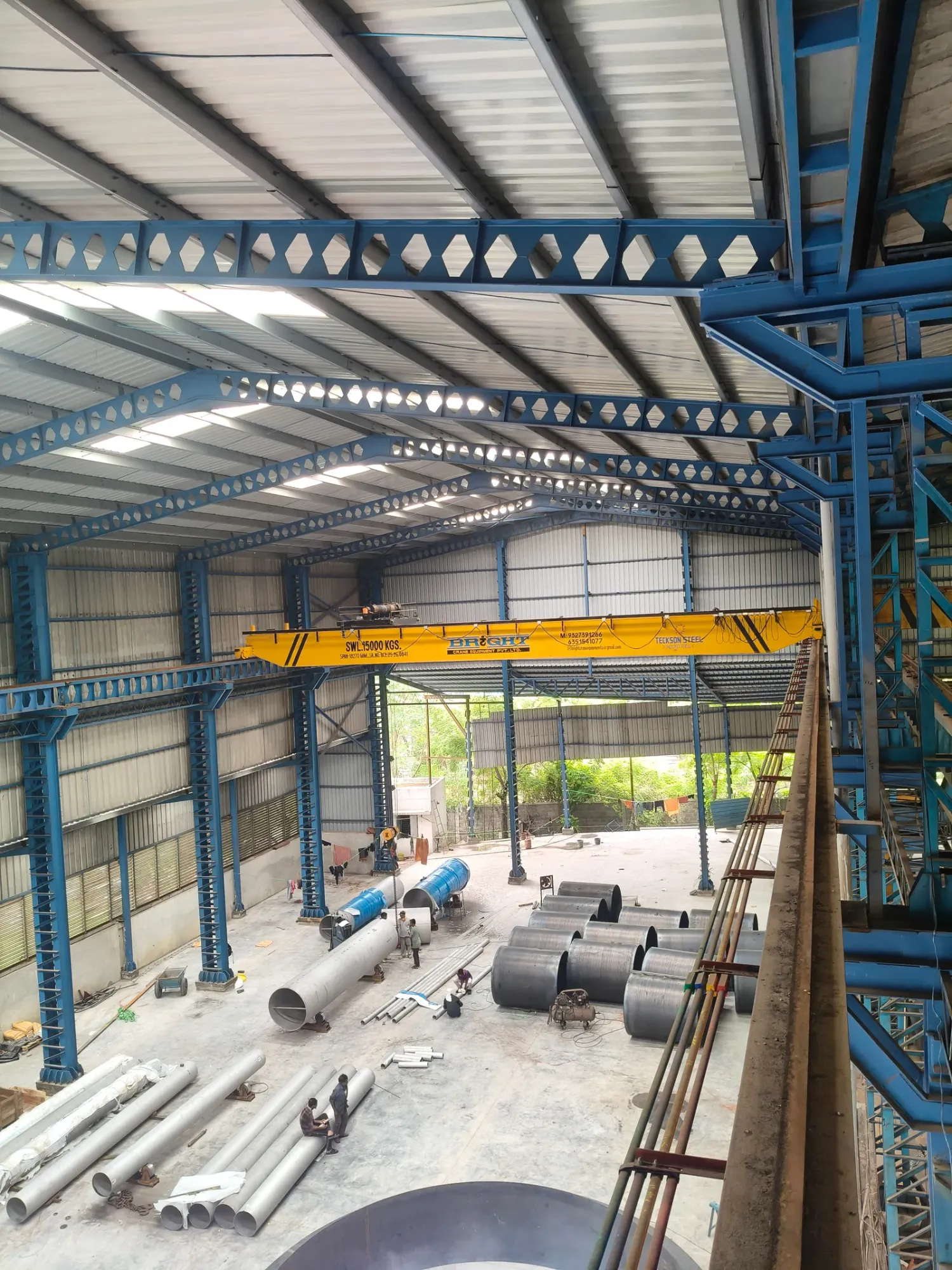 EOT crane SWL 15 ton installation in steel industry